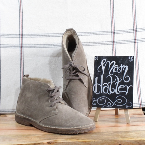 mens shearling lined chukka boots